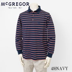 McGREGOR マクレガー 111616106 長袖 ボーダー ポロ メンズ トップスの画像