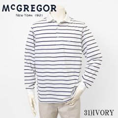 McGREGOR マクレガー 111616106 長袖 ボーダー ポロ メンズ トップスの画像