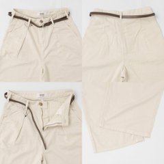 something サムシング SN765S ベルト付 タック ワイド レディース パンツ wide tuck きれいめ 股下短め 足元スッキリ画像