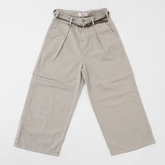 something サムシング SN765S ベルト付 タック ワイド レディース パンツ wide tuck きれいめ 股下短め 足元スッキリ画像
