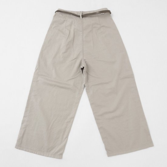 something サムシング SN765S ベルト付 タック ワイド レディース パンツ wide tuck きれいめ 股下短め 足元スッキリ画像