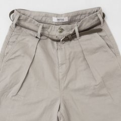 something サムシング SN765S ベルト付 タック ワイド レディース パンツ wide tuck きれいめ 股下短め 足元スッキリ画像