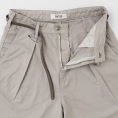 something サムシング SN765S ベルト付 タック ワイド レディース パンツ wide tuck きれいめ 股下短め 足元スッキリ画像