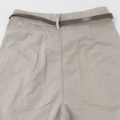 something サムシング SN765S ベルト付 タック ワイド レディース パンツ wide tuck きれいめ 股下短め 足元スッキリ画像