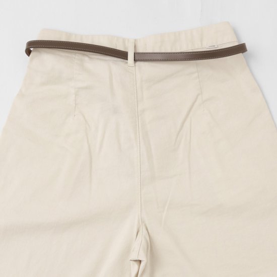 something サムシング SN765S ベルト付 タック ワイド レディース パンツ wide tuck きれいめ 股下短め 足元スッキリ画像