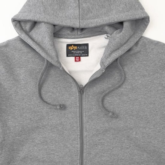 アルファ Alpha Industries 797-6131001 UTILITTY　POCKET FULL ZIP　PARKER　フルジップパーカー　裏起毛画像