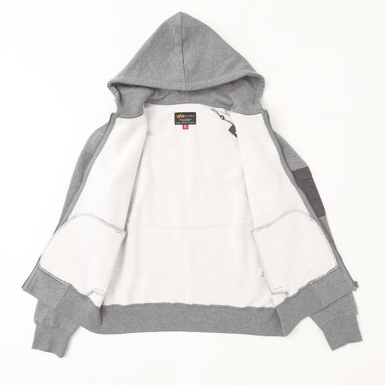 アルファ Alpha Industries 797-6131001 UTILITTY　POCKET FULL ZIP　PARKER　フルジップパーカー　裏起毛画像