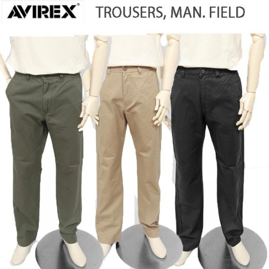 AVIREX 6126132 Trusers, Man, Field Pants (オフィサーパンツ） ノータク　トラウザーチノーズ　オフィサーパンツ画像