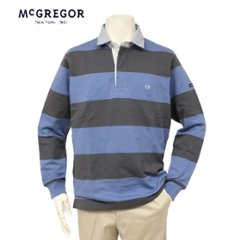 McGREGOR マクレガー 111616605　ポロトレーナー ラガーシャツ メンズ トップス パイル ボーダーの画像