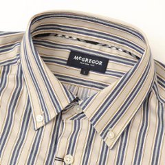McGREGOR マクレガー EASY CARE　イージーケア ボタンダウンシャツ 111176601　51）BEIGE シャツ メンズ 紳士 春服 ストライプ柄画像