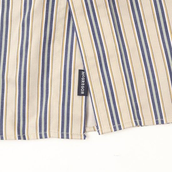 McGREGOR マクレガー EASY CARE　イージーケア ボタンダウンシャツ 111176601　51）BEIGE シャツ メンズ 紳士 春服 ストライプ柄画像