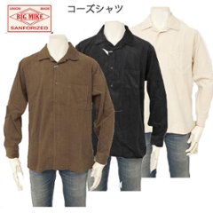 BIG MIKE ビッグマイク 1026352 コール天 コーズシャツ メンズ 秋 冬 ワークシャツ メンズ トップス 細コール ワンポケット ワークシャツの画像