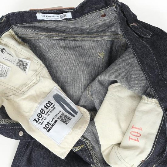Lee 101 Anniversary Cowboy 101B LM1023 -189)Indigo blue Selvedge　Denim セルヴィチデニム　カーボーイパンツ　ボタンフライ画像