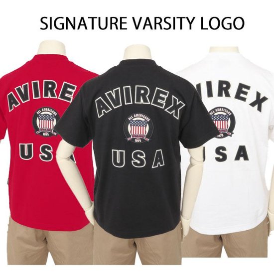 avirex Signature Varsity Logo　Tee 783-6934016 シグネチャー バーシティー ロゴ　画像