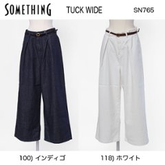 something　ベルト付きタックワイドパンツ　SN765 の画像