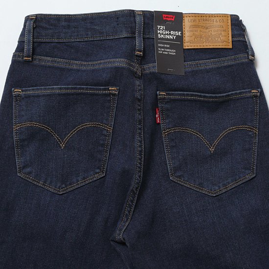 Lady Levi's 721 ハイライズスキニーフィット　濃色ユーズド　ブラック　ビックE　ハイパーストレッチ画像