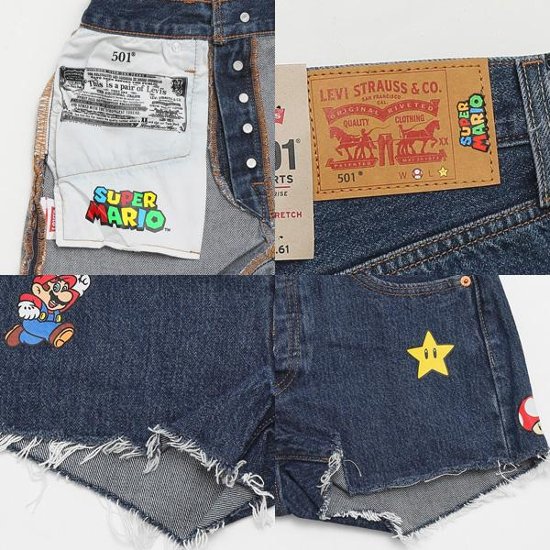 LEVI'S X　SuperMario　コラボ  501　レディース　カットオフ　ハイライズ　ショート 56327-00画像