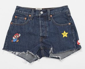 LEVI'S X　SuperMario　コラボ  501　レディース　カットオフ　ハイライズ　ショート 56327-00画像