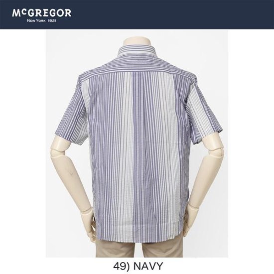McGREGOR 117160102 ボタンダウン　マルチストライプサッカーシャツ 49）NAVY画像