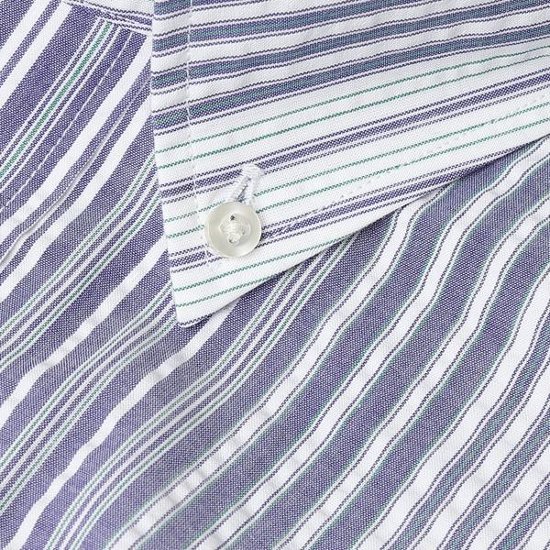 McGREGOR 117160102 ボタンダウン　マルチストライプサッカーシャツ 49）NAVY画像