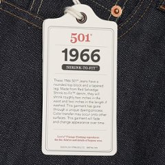 リーバイス ヴィンテージ 1966年モデル 66501-0135)リジッド　LEVI'S　501xx　 素材は、ジャパン  カイハラデニム  縫製は海外　トルコ製＆ブルガリア製 画像