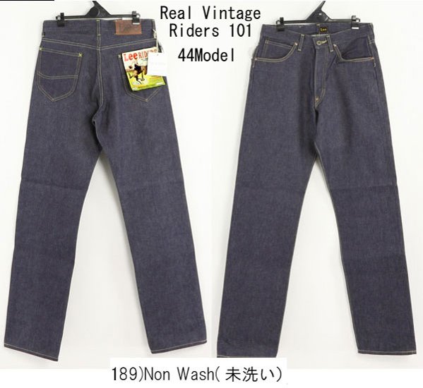 Lee アーカイブ Real Vintage 18101  Riders 101B　1944年モデル　復刻　189　Non Wash　Raw Denim画像