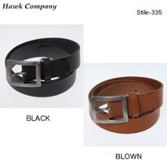 hawkcompany 335　牛革ベルト　BLACK　BROWNの画像