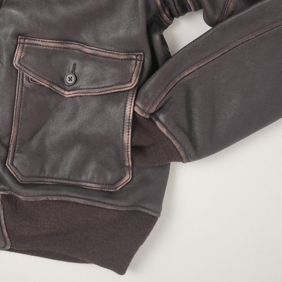アルファ　Alpha Industries TA1489 フライト レザーボンバージャケット Jacket Flying Man's SPEC.MIIL J-7823/　ミりタリージャケット　画像