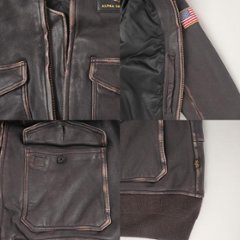 アルファ　Alpha Industries TA1489 フライト レザーボンバージャケット Jacket Flying Man's SPEC.MIIL J-7823/　ミりタリージャケット　画像
