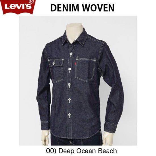 リーバイス　LEVI'S RED LR DENIM WOVEN DEEP OCEAN BEACH　レッドタブ　デニム長袖シャツ A0143-0000画像