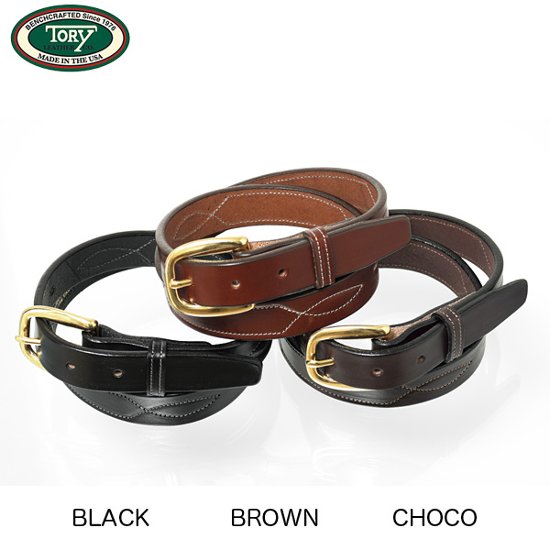 トリー tory 本革　レザーベルト　1" Belt With a Stitched Pattern Repeated Three Times画像