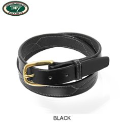 トリー tory 本革　レザーベルト　1" Belt With a Stitched Pattern Repeated Three Times画像