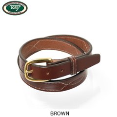 トリー tory 本革　レザーベルト　1" Belt With a Stitched Pattern Repeated Three Times画像