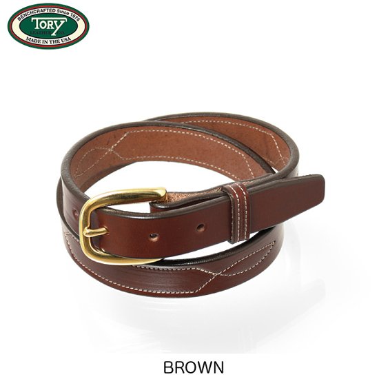 トリー tory 本革　レザーベルト　1" Belt With a Stitched Pattern Repeated Three Times画像