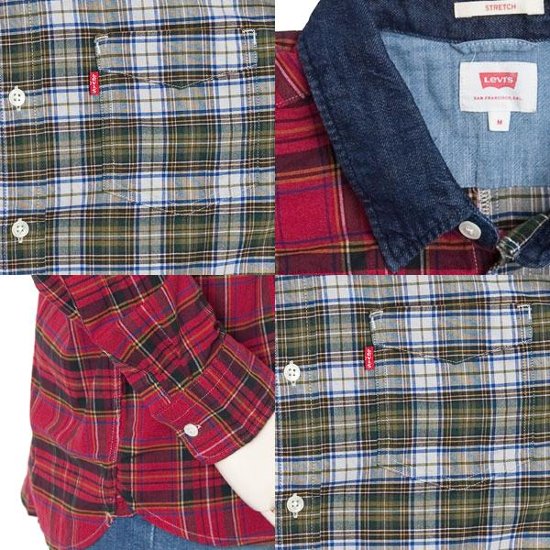 リーバイス(LEVI'S)　クレイジーチェックシャツ 切り替え　秋冬長袖シャツ 79557-00画像