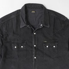 Lee リー LM3768 BLACK RIDERS デニムシャツ　メンズ　ブラック　ゆったり　ルーズシルエット画像