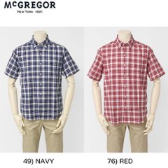 マクレガ-　メンズ　半袖シャツ　McGREGOR 111161201 100周年記念モデル　 タータンチェックBDシャツの画像
