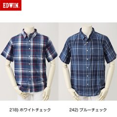 edwin　エドウィン　インディゴチェック 半袖シャツ　ET2126の画像