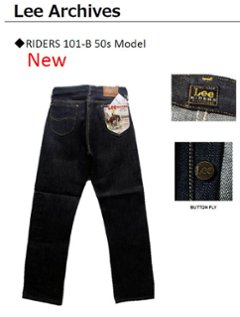 入荷！Leeアーカイブス　リアルビンテージ Riders 50's モデル　LM6411-89 センターブラックタグ　ボタンフライ。の画像