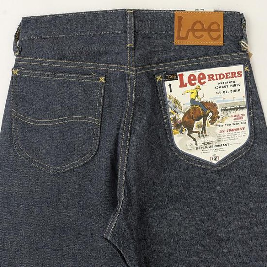 入荷！Leeアーカイブス　リアルビンテージ Riders 50's モデル　LM6411-89 センターブラックタグ　ボタンフライ。画像
