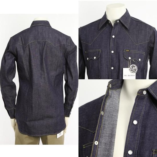 Lee Archives  Real Vintage Rider Shirts  1950年代 Model　アーカイブス　復刻版  LM6455  ソーツースウエスタンシャツ 画像