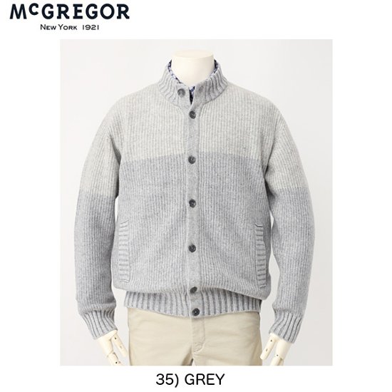 McGREGOR マックレガー 【FINE WOOL】ニットカーディガン 111821605 35)GREY画像