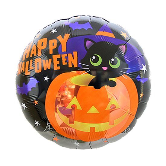 【バルーン】ハロウィンキャットウィズハット画像