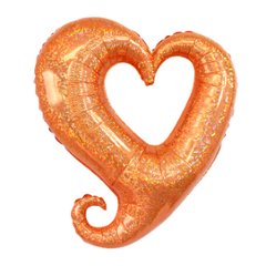 【バルーン】チェーンオブハートホログラムオレンジの画像