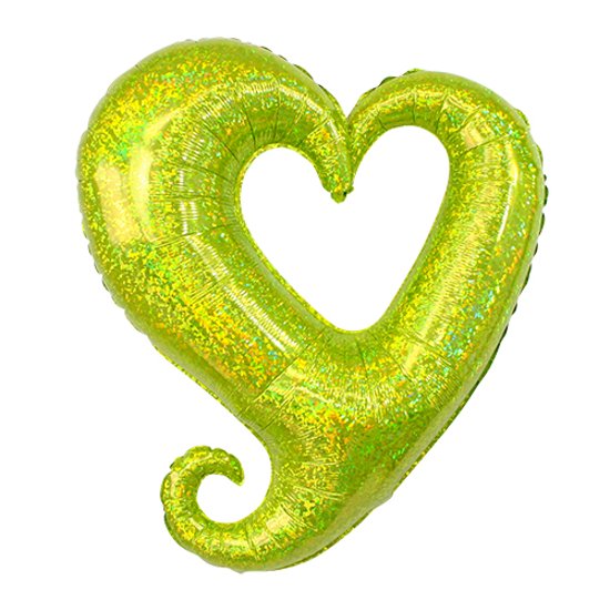 【バルーン】チェーンオブハートホログラムライムグリーン画像
