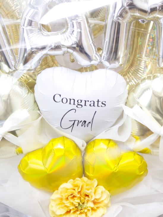 【バルーンバンチ】レターバルーンハートバンチ ホワイトゴールド画像