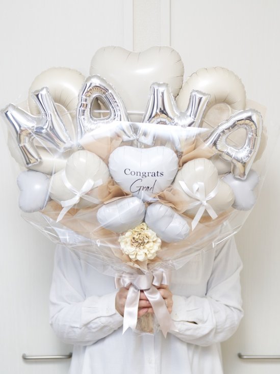 【バルーンバンチ】レターバルーンハートバンチ エクルベージュ画像