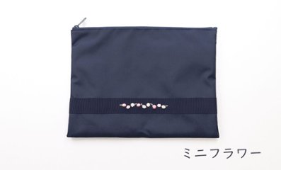 A5サイズ 紺地ポーチ 多機能　折り紙ケース お受験小物入れ 画像