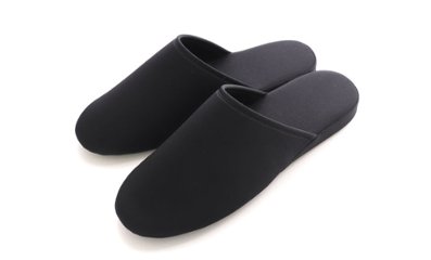 【ワケあり品】お父さまスリッパ(巾着袋付き)｜ グログラン黒 ｜日本製画像