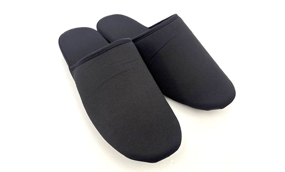 【ワケあり品】お父さまスリッパ(巾着袋付き)｜ グログラン黒 ｜日本製画像